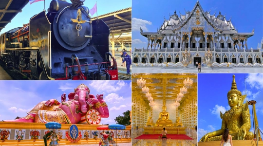 蒸気機関車で行く！ピンクガネーシャ×話題の“タイの銀閣寺”｜フォトジェニック2大スポットを巡る1日ツアー（ボート体験付き）